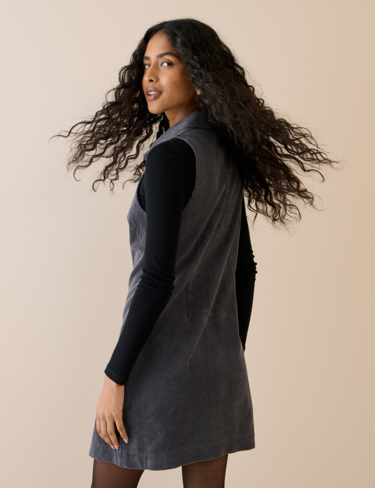 Grey Button Front Marilla Mini Dress