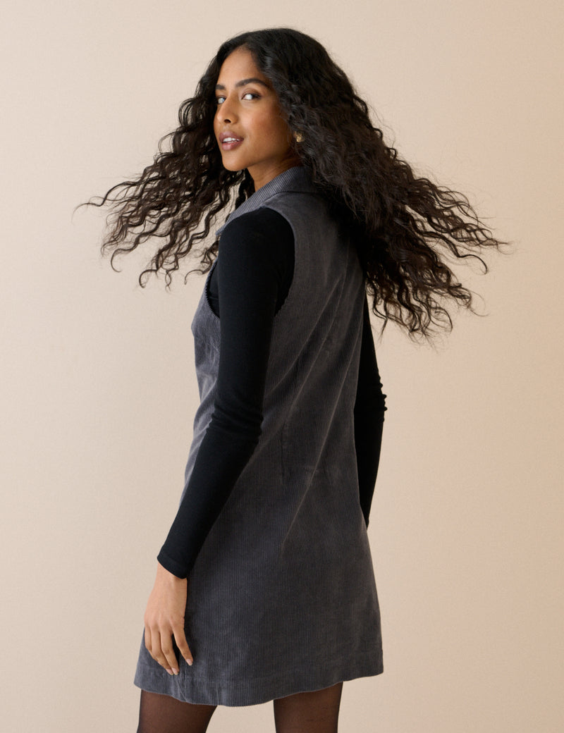 Grey Button Front Marilla Mini Dress