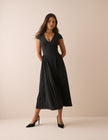 Black Panelled Jersey Winnie Midi Dress