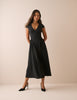 Black Panelled Jersey Winnie Midi Dress