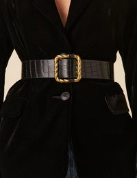 Black Croc Finish Belt