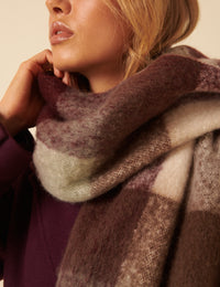 Brown & Purple Check Scarf