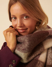 Brown & Purple Check Scarf