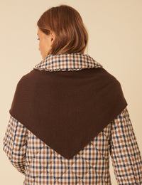 Brown Wool-blend Triangle Scarf
