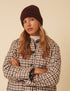 Brown Ribbed Beanie Hat