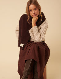 Burgundy Ribbed Scarf