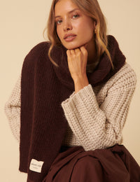 Burgundy Ribbed Scarf