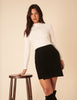Black Cord Wrap Mini Skirt