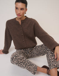 Leopard Print Mid Rise Camden Tapered Jeans