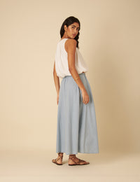 Light Blue Denim Maxi Skirt