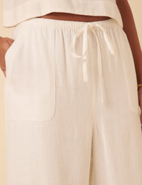 White Linen-blend Shona Trousers