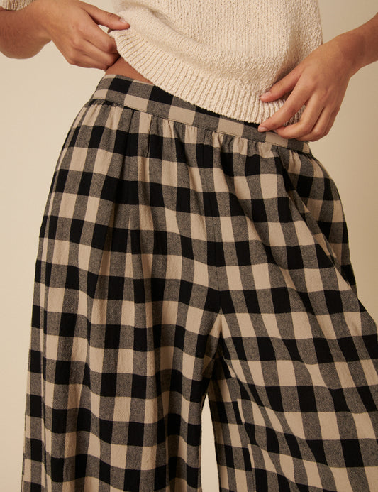 Secondary image of Black Check Jerrow Wide Leg Trousers