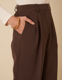 Brown Wide Leg Trousers
