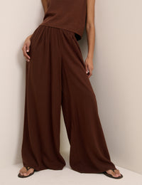 Brown Linen-Blend Jerrow Trousers