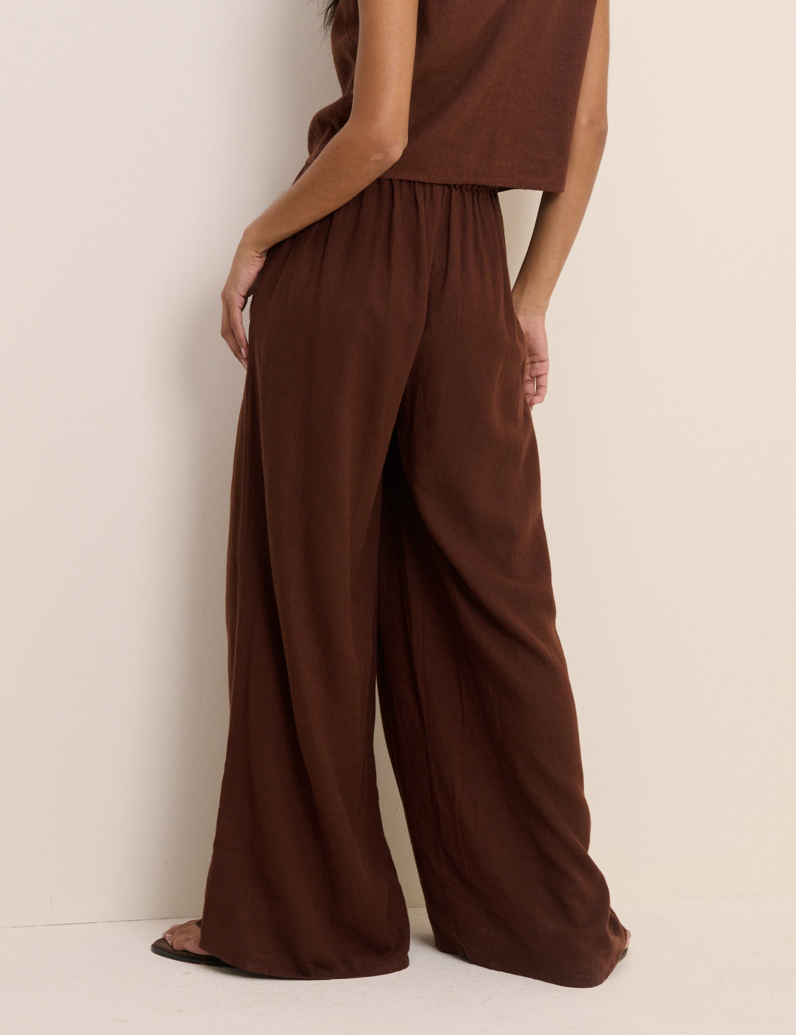 Brown Linen-Blend Jerrow Trousers