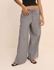 Black Gingham Relaxed Trousers