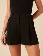 Black Tailored Shorts