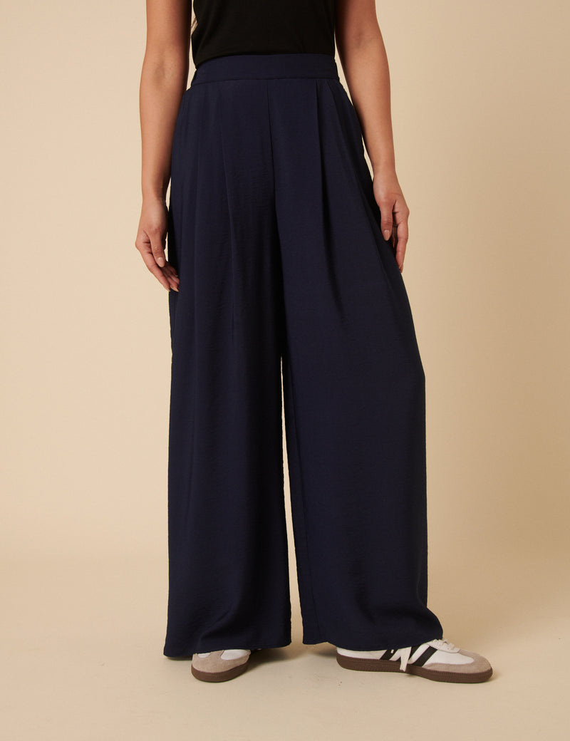 Navy Full Length Zeena Trousers