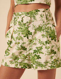 White Floral Shorts