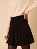 Black Cord Pleated Mini Skirt