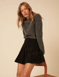 Black Box Pleated Cord Mini Skirt