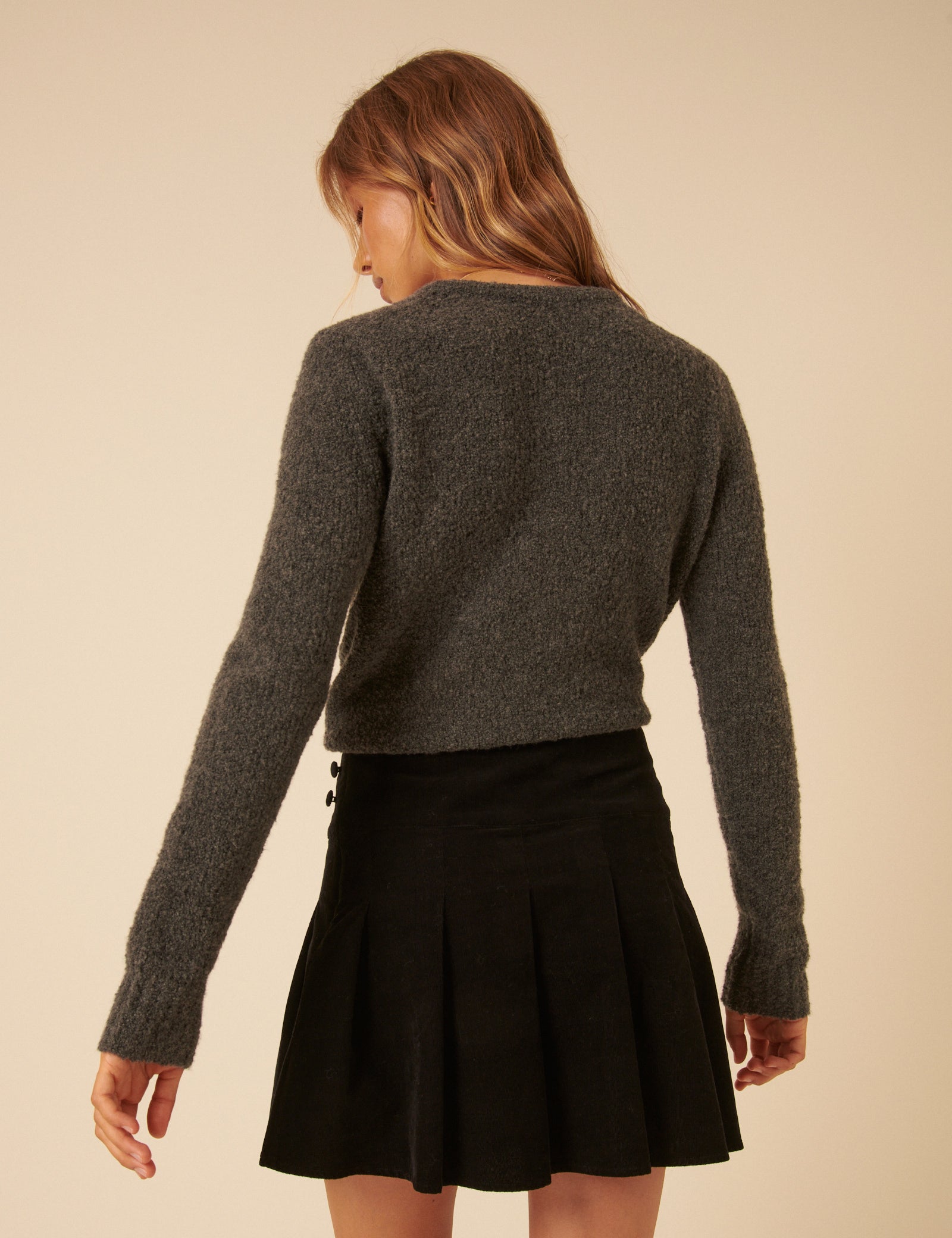 Black Box Pleated Cord Mini Skirt