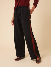 Navy Side Striped Relaxed Trousers