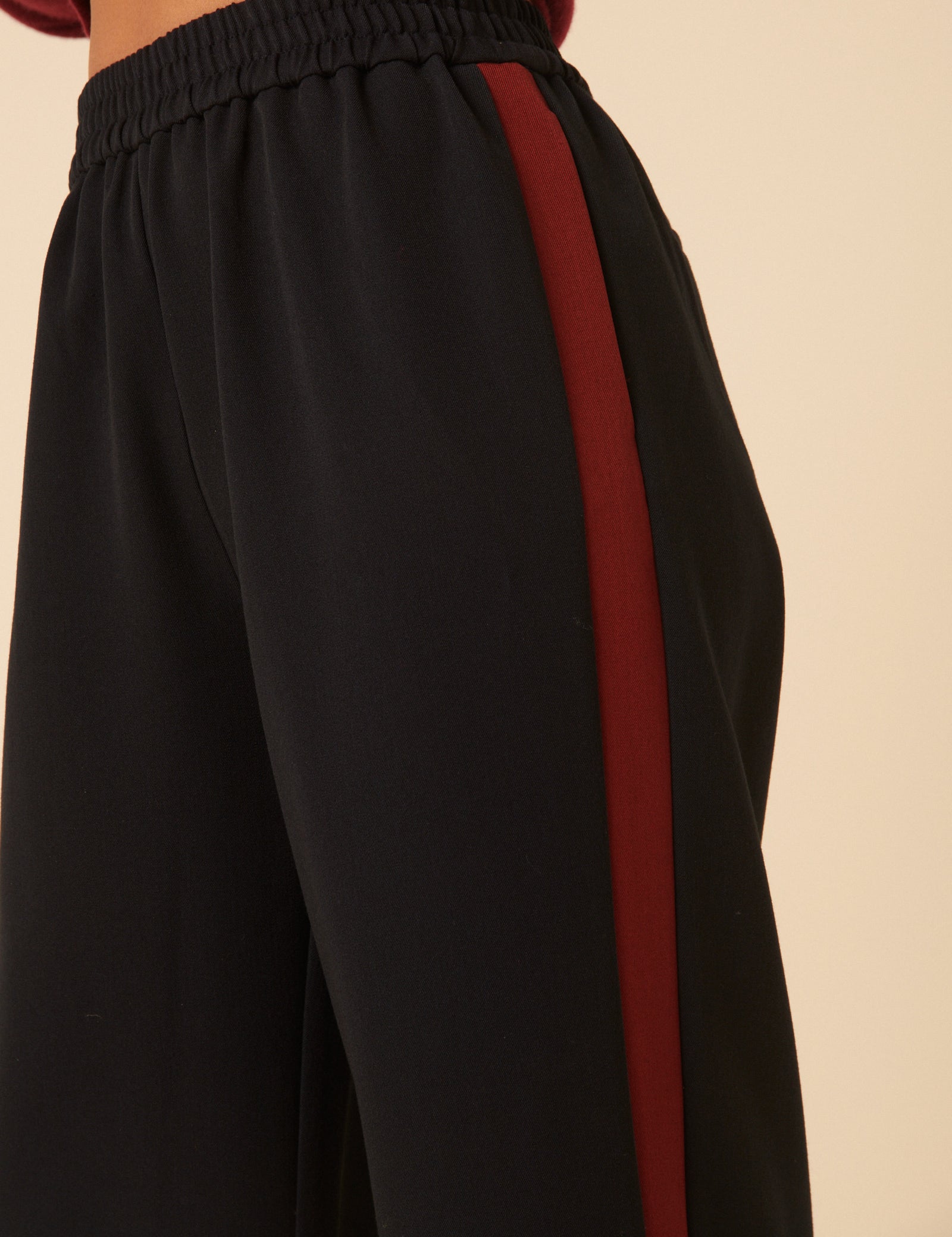 Navy Side Striped Relaxed Trousers