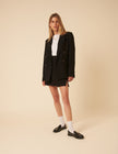 Black Tailored Mini Skirt