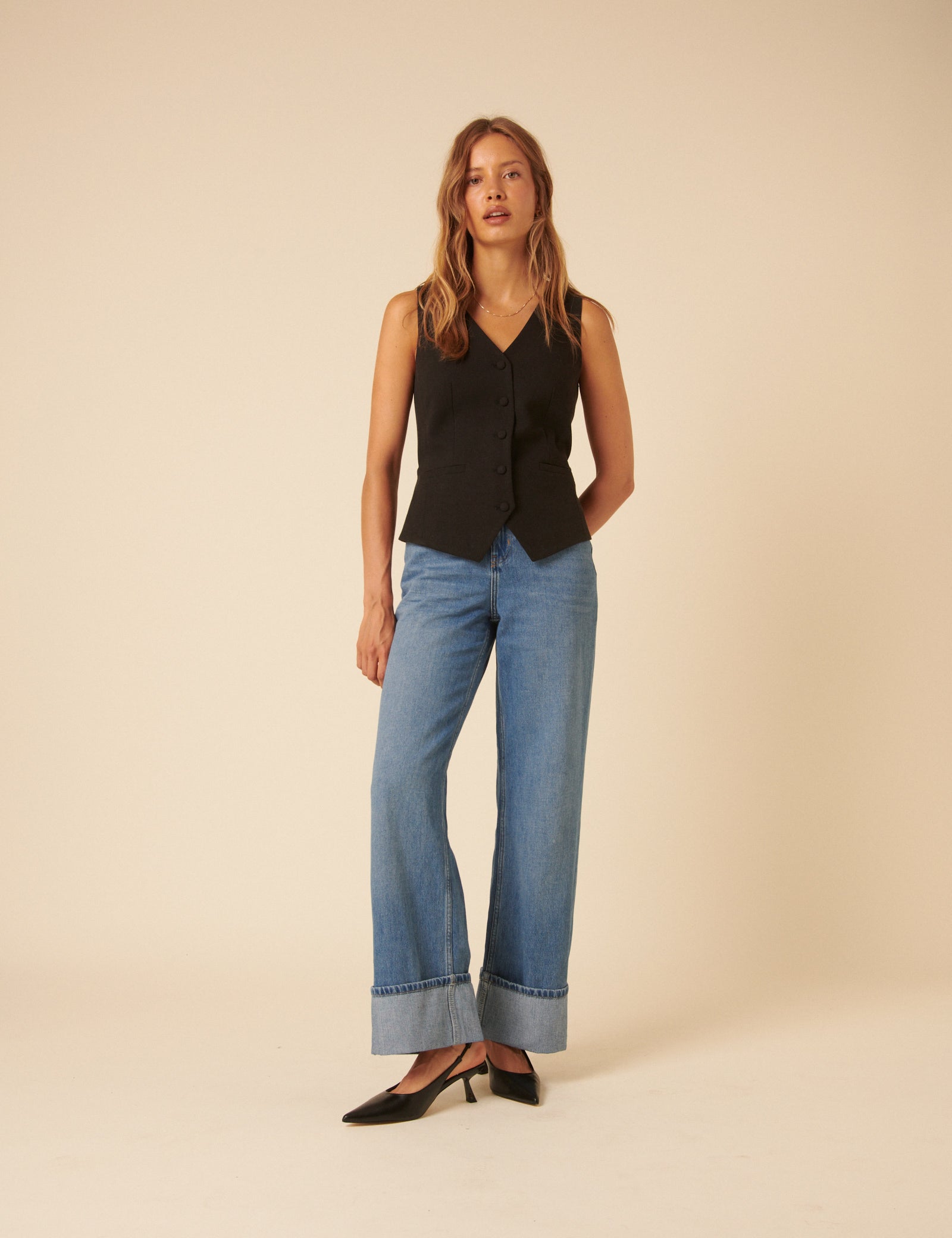 Black Tailored Waistcoat