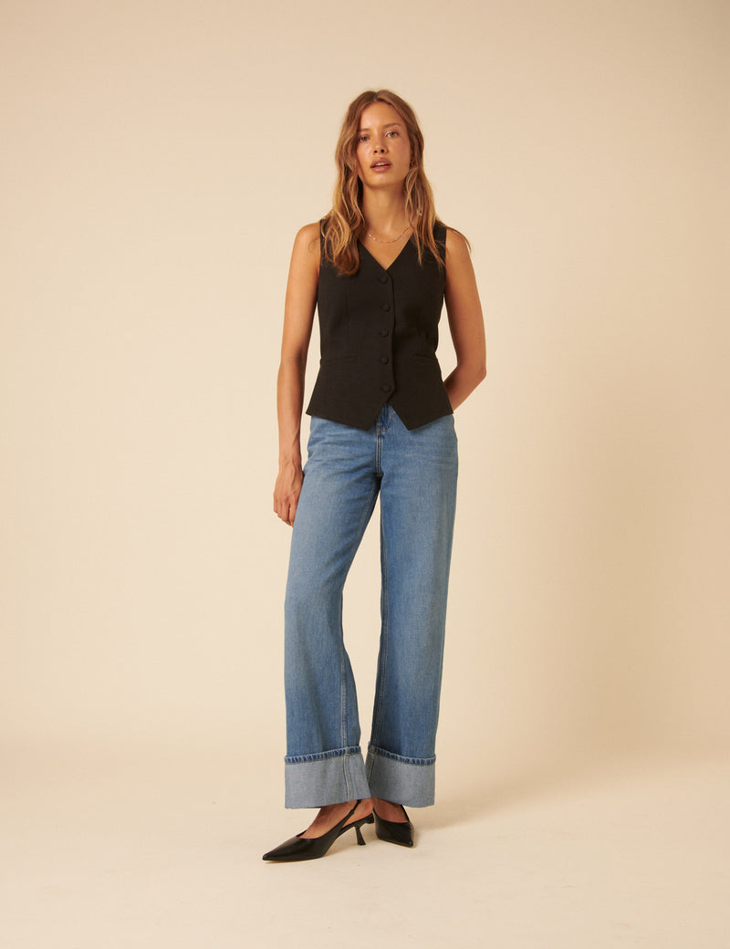 Black Tailored Waistcoat