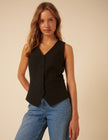 Black Tailored Waistcoat