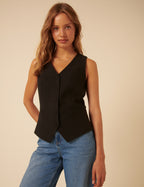 Black Tailored Waistcoat