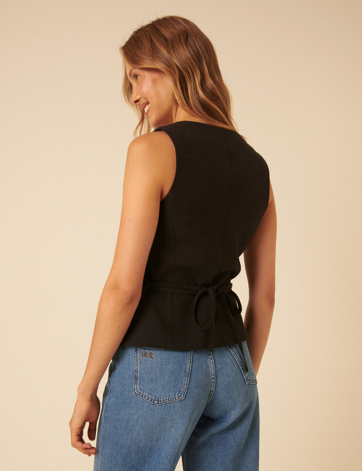 Black Tailored Waistcoat