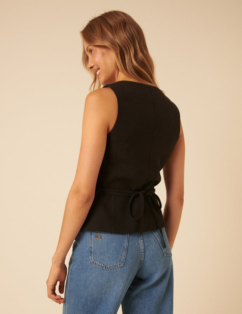Black Tailored Waistcoat