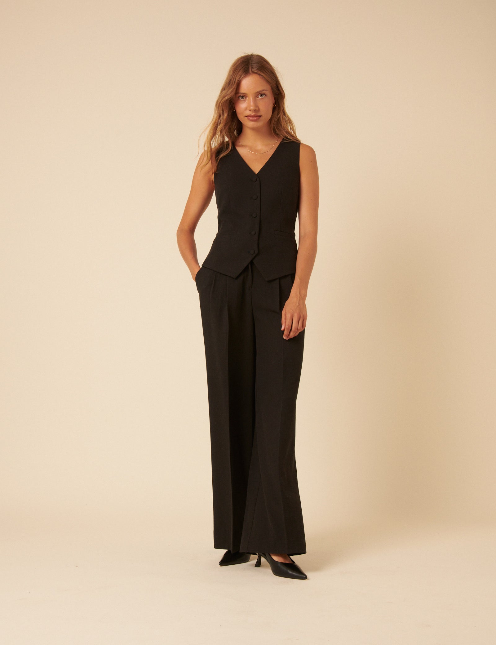 Black Tailored Waistcoat