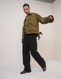 Black Mid Rise Carnaby Wide Leg Jeans