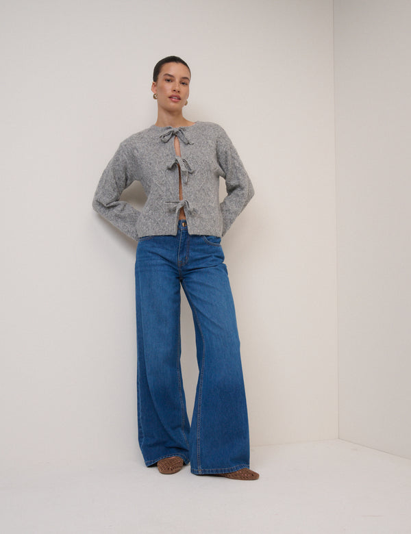 Blue Mid Rise Carnaby Wide Leg Jeans