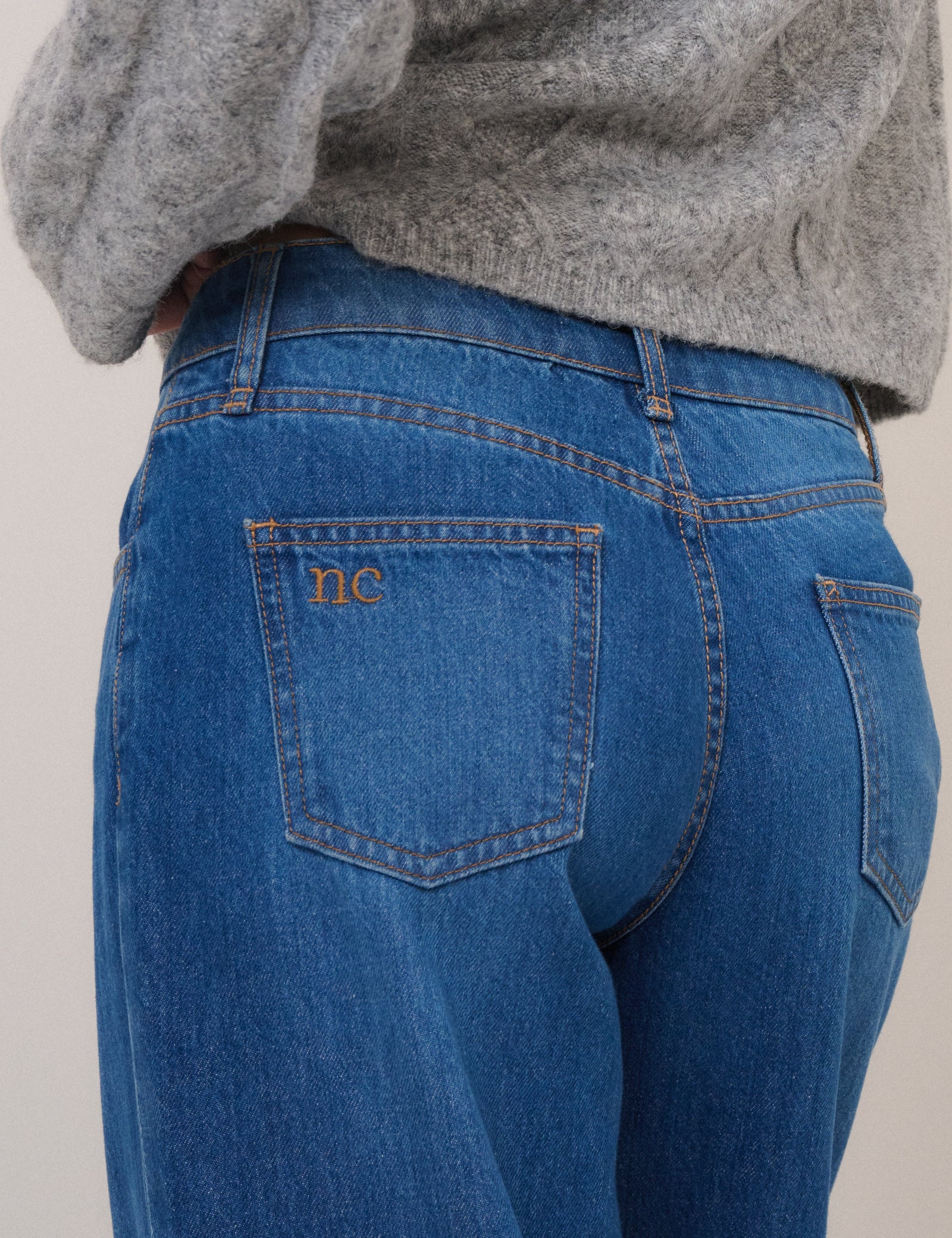 Blue Mid Rise Carnaby Wide Leg Jeans