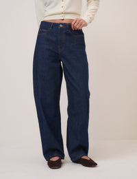 Dark Blue Bethnal Barrel Leg Jeans