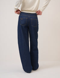 Dark Blue Bethnal Barrel Leg Jeans