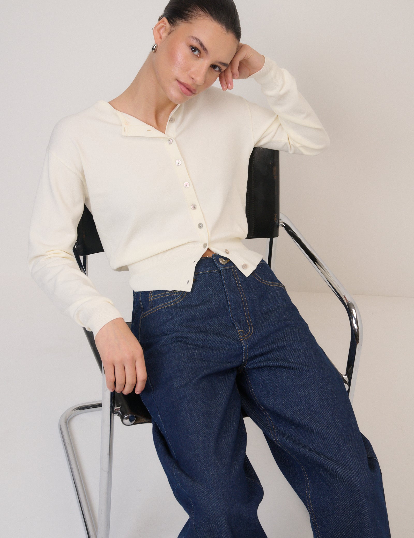 Dark Blue Bethnal Barrel Leg Jeans