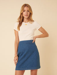 Petite Blue Denim Mini Skirt