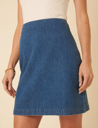 Petite Blue Denim Mini Skirt