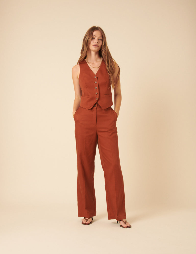 Burnt Orange Tailored Trousers