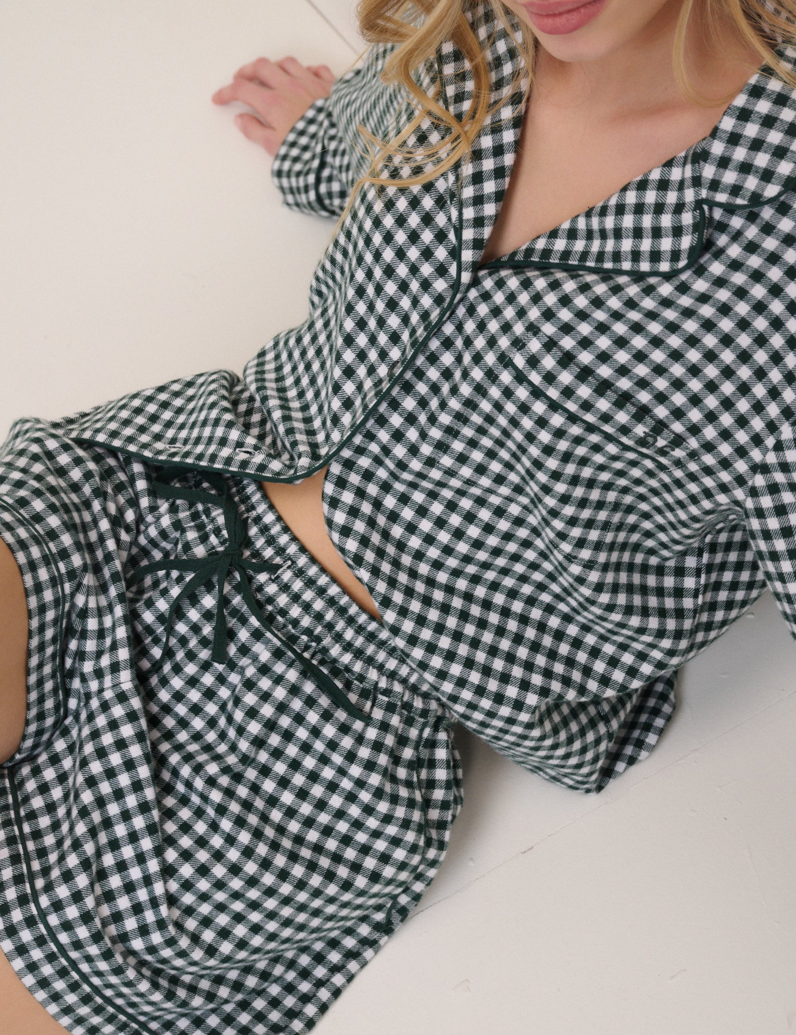 Forest Green Check Pyjama Shorts