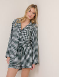 Forest Green Check Pyjama Shorts