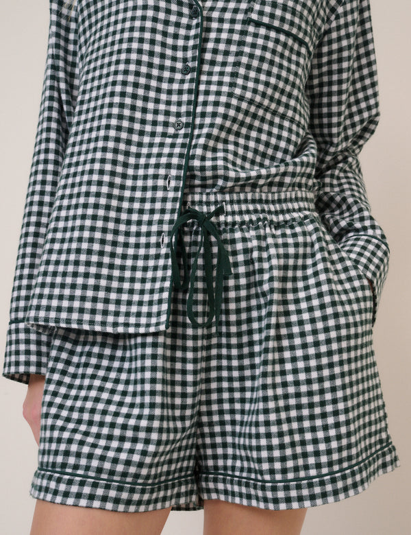 Forest Green Check Pyjama Shorts
