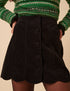 Black Cord Scallop Trim Mini Skirt