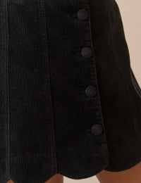 Black Cord Scallop Trim Mini Skirt